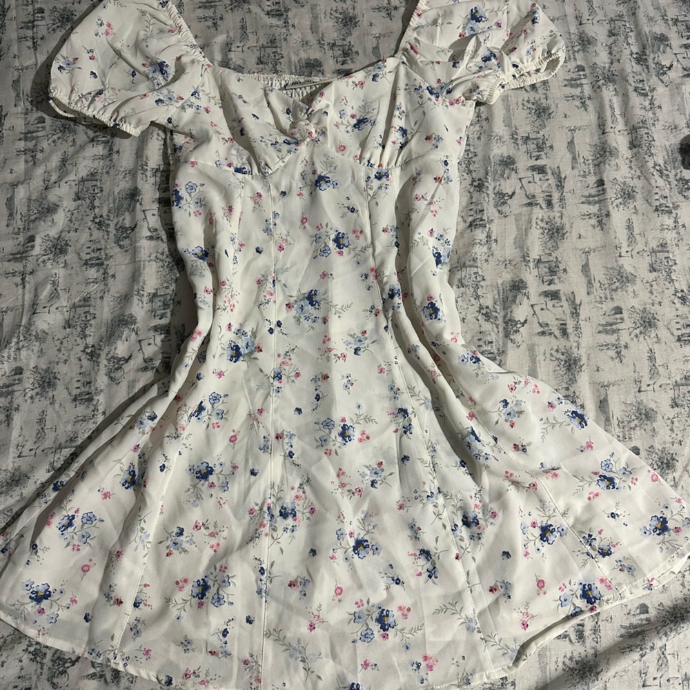 Floral White Midi Dress